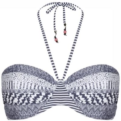 Top Beach Life Bree Padded Bikini Mujer Gris / Blancas - Chile FRU675304
